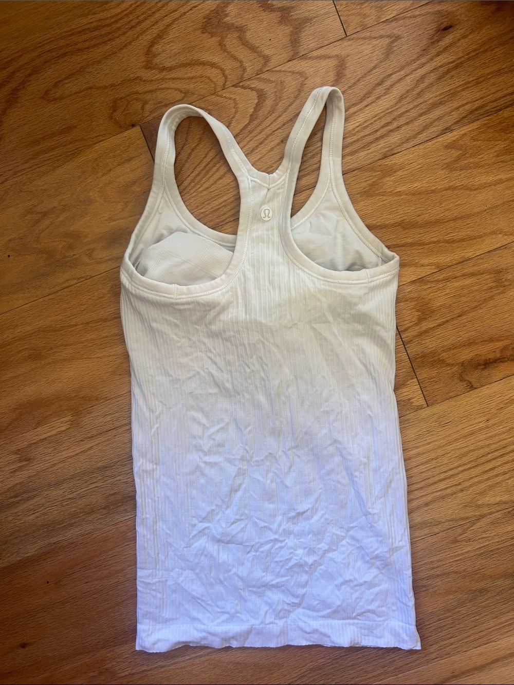 Lululemon Classic White Ribbed Racerback Tank Top - Picture 2 of 2